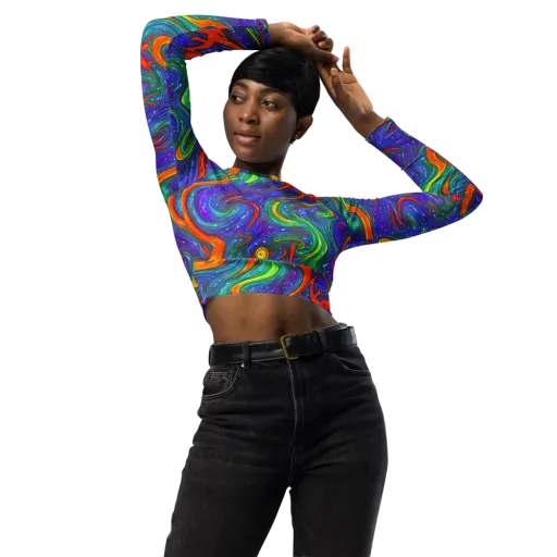 Prism Wake on a Long Sleeve Crop Top
