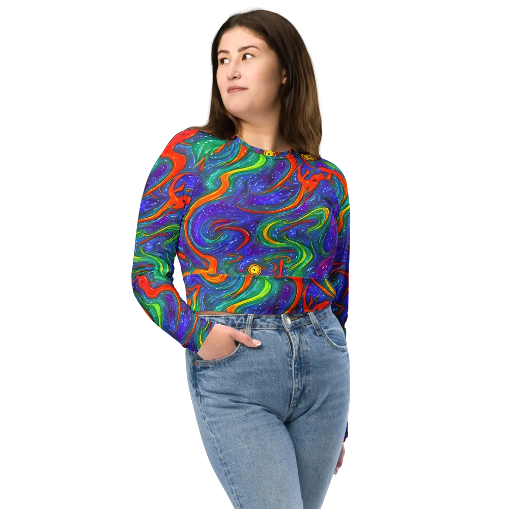 Prism Wake on Long Sleeve Crop Top — Front