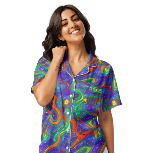 Prism Wake on a Women's Short Sleeve Pajama Top