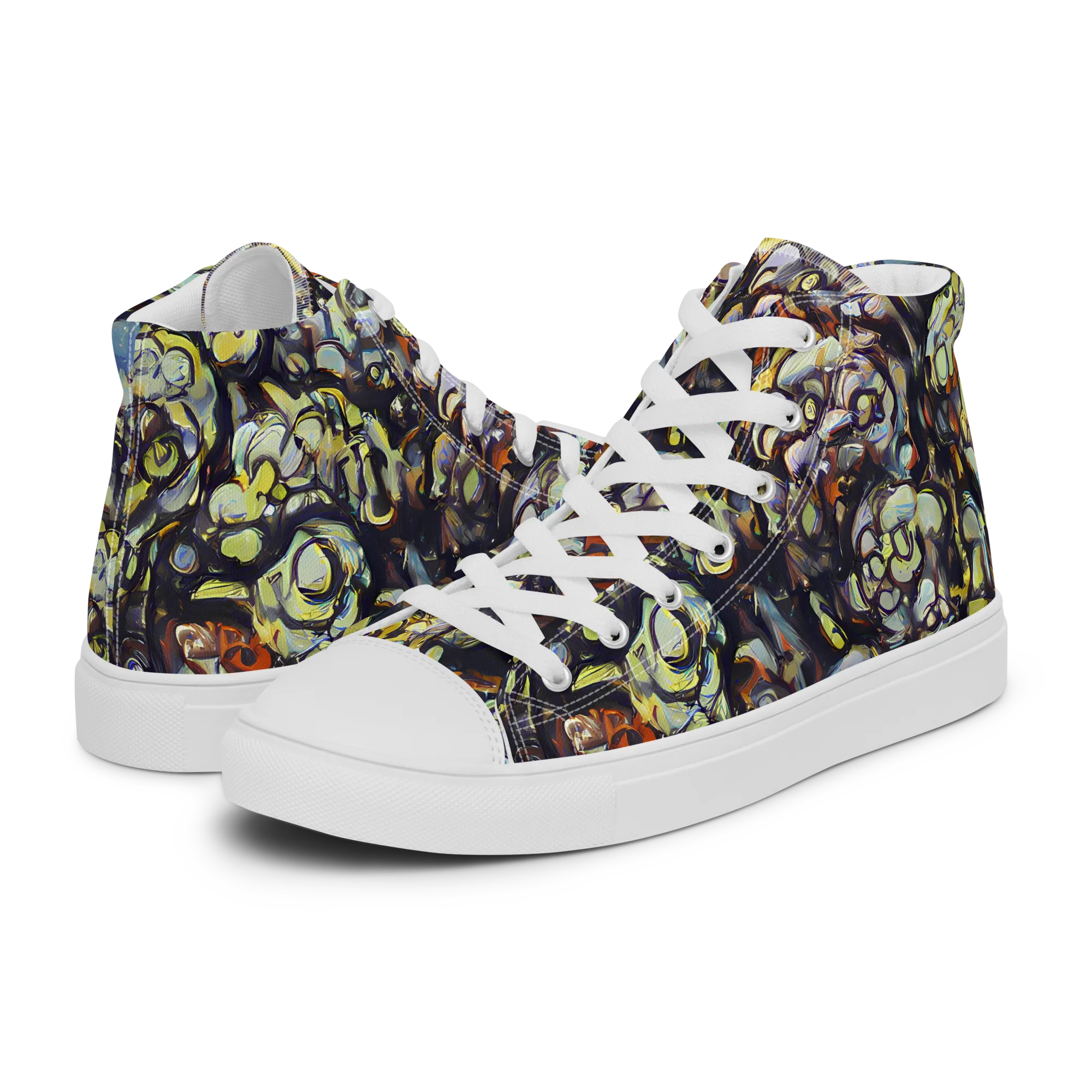 Nightfire Organics on Men's High Top Canvas Shoes — Left