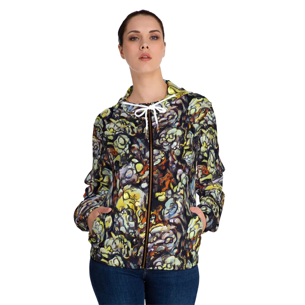 Nightfire Organics on Women's Full-Zip Hoodie — Front On Person