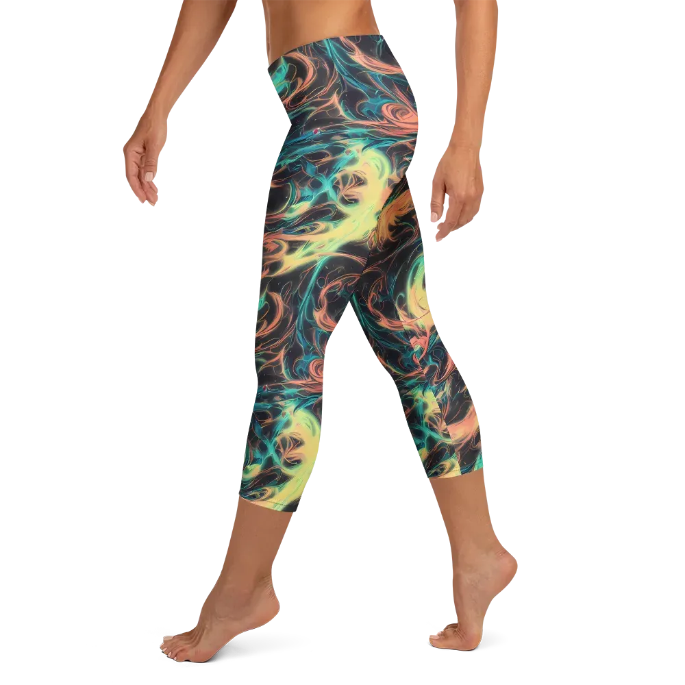 Afterglow Vortex on Capri Leggings — Left