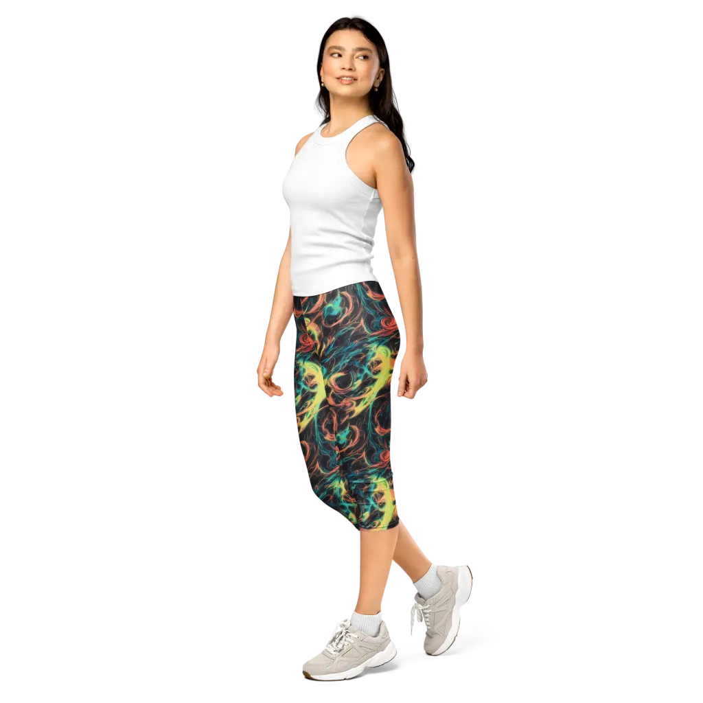 Afterglow Vortex on Capri Leggings — Left Front