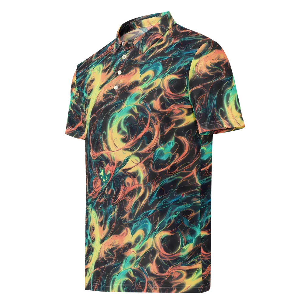 Afterglow Vortex on Men's Slim Fit Polo Shirt — Left Front