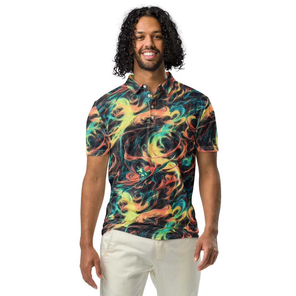 Afterglow Vortex on Men's Slim Fit Polo Shirt — Front