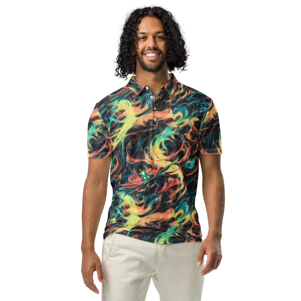 Afterglow Vortex on Men's Slim Fit Polo Shirt — Front