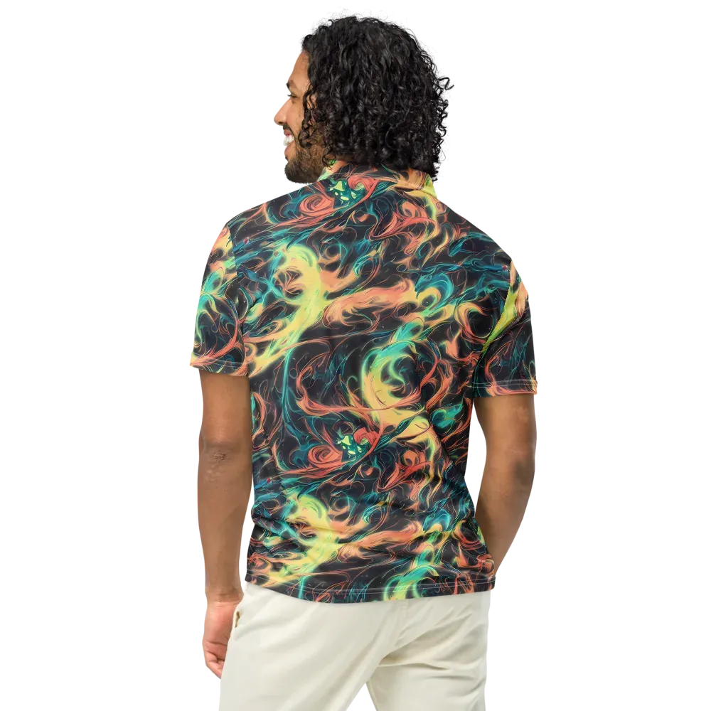 Afterglow Vortex on Men's Slim Fit Polo Shirt — Back