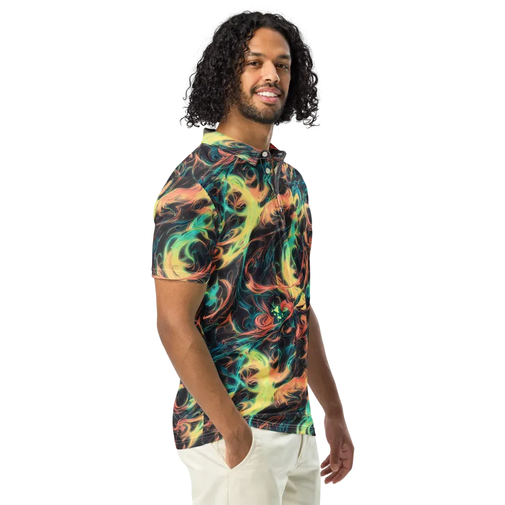 Afterglow Vortex on Men's Slim Fit Polo Shirt — Right Front