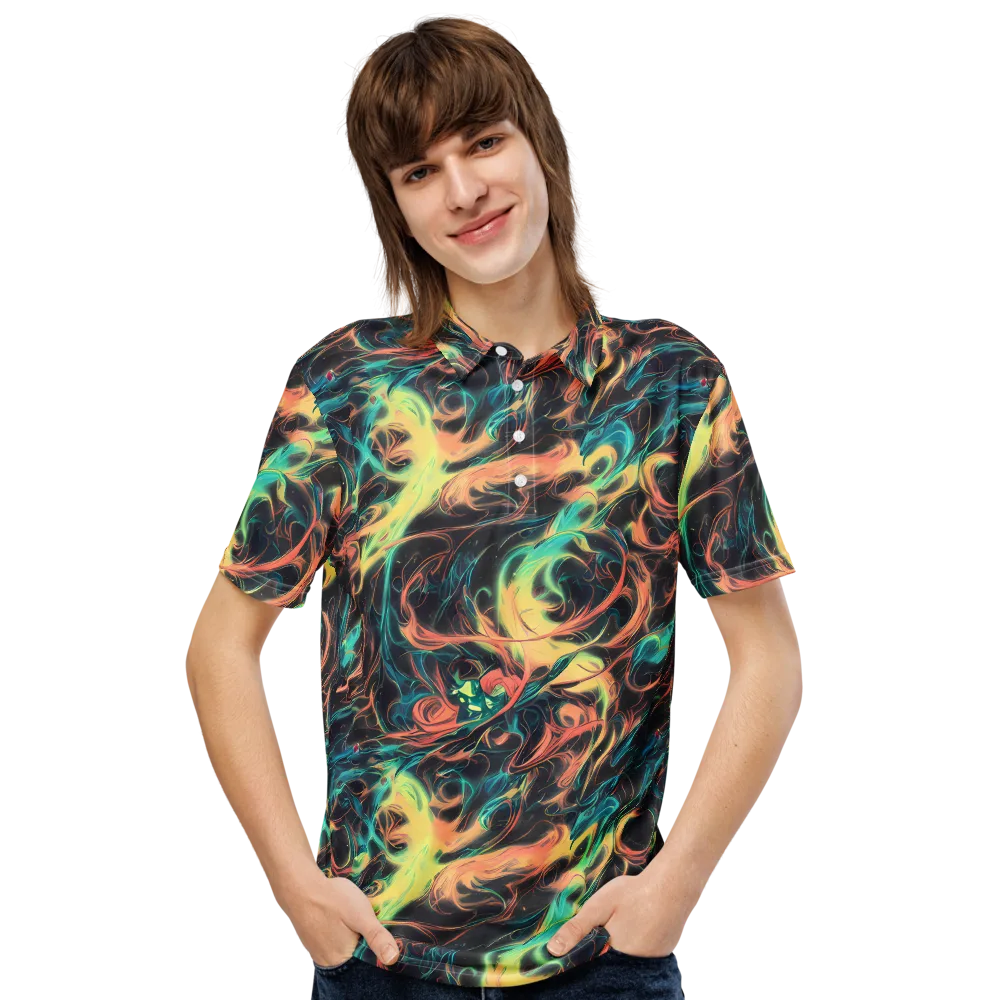 Afterglow Vortex on Men's Slim Fit Polo Shirt — Front