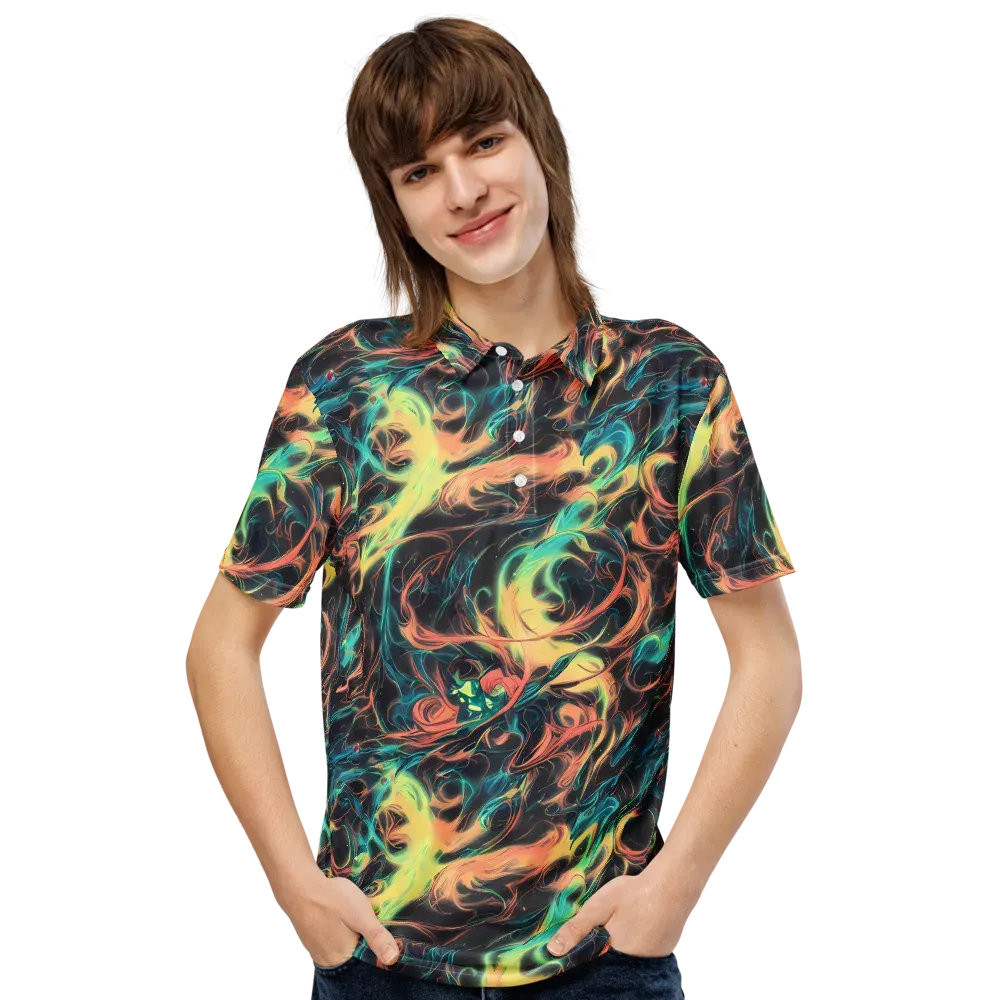 Afterglow Vortex on Men's Slim Fit Polo Shirt — Front