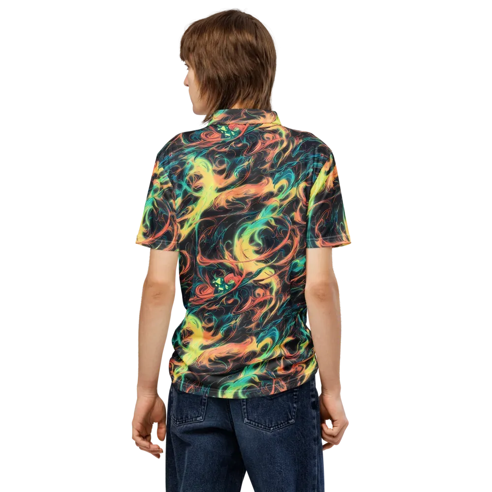 Afterglow Vortex on Men's Slim Fit Polo Shirt — Back