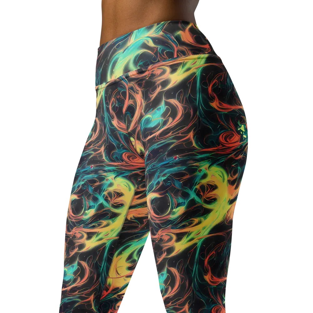 Afterglow Vortex on Yoga Leggings — Left Front