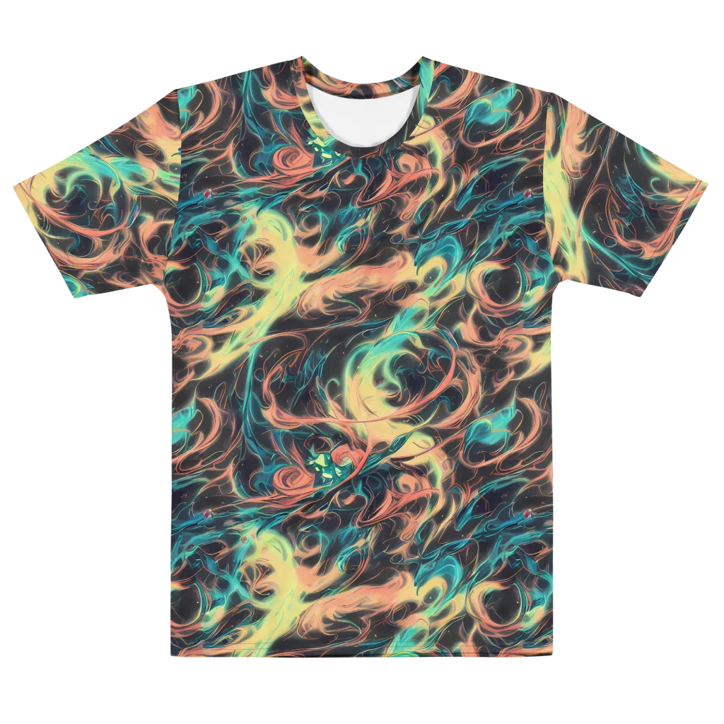 Afterglow Vortex on Men's Cotton Crew Neck T-Shirt — Front