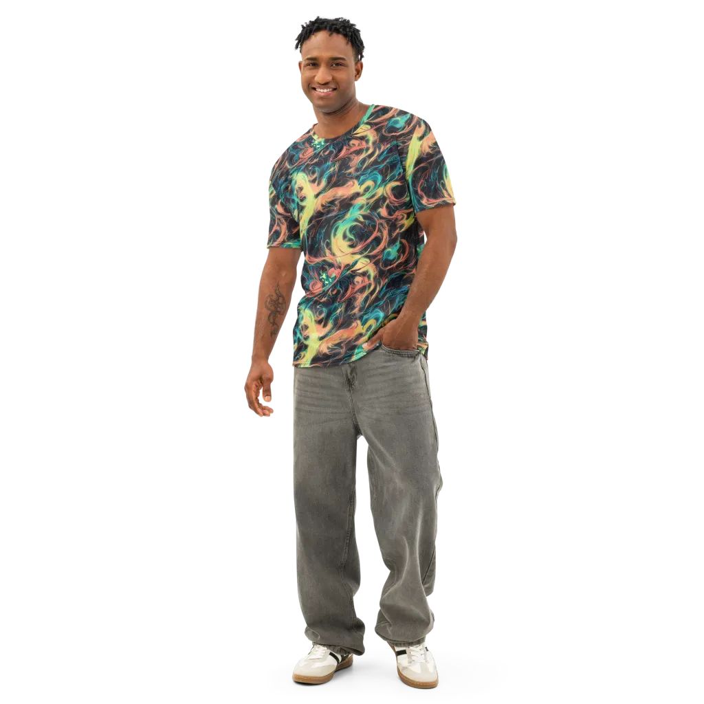 Afterglow Vortex on Men's Cotton Crew Neck T-Shirt — Front