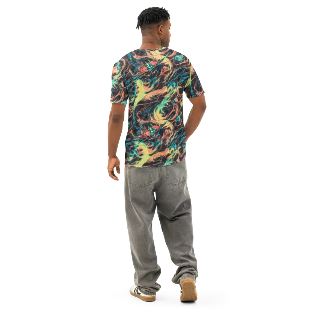 Afterglow Vortex on Men's Cotton Crew Neck T-Shirt — Back