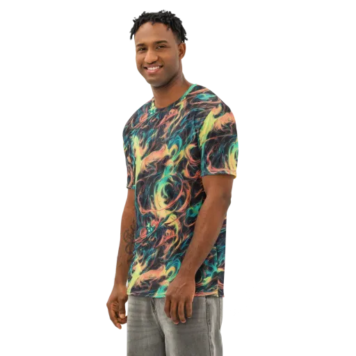 Afterglow Vortex on a Men's Cotton Crew Neck T-Shirt