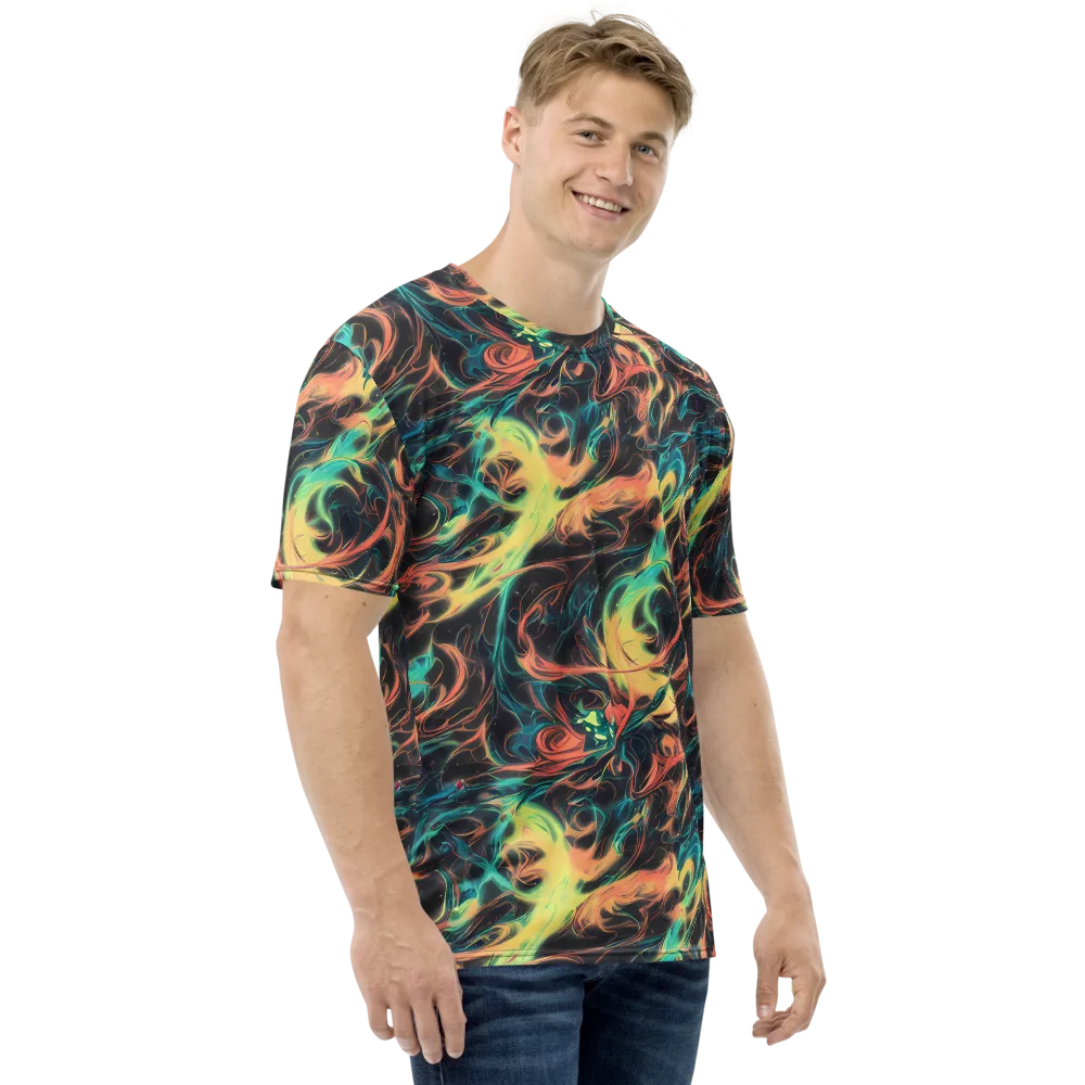 Afterglow Vortex on Men's Crew Neck T-Shirt — Right