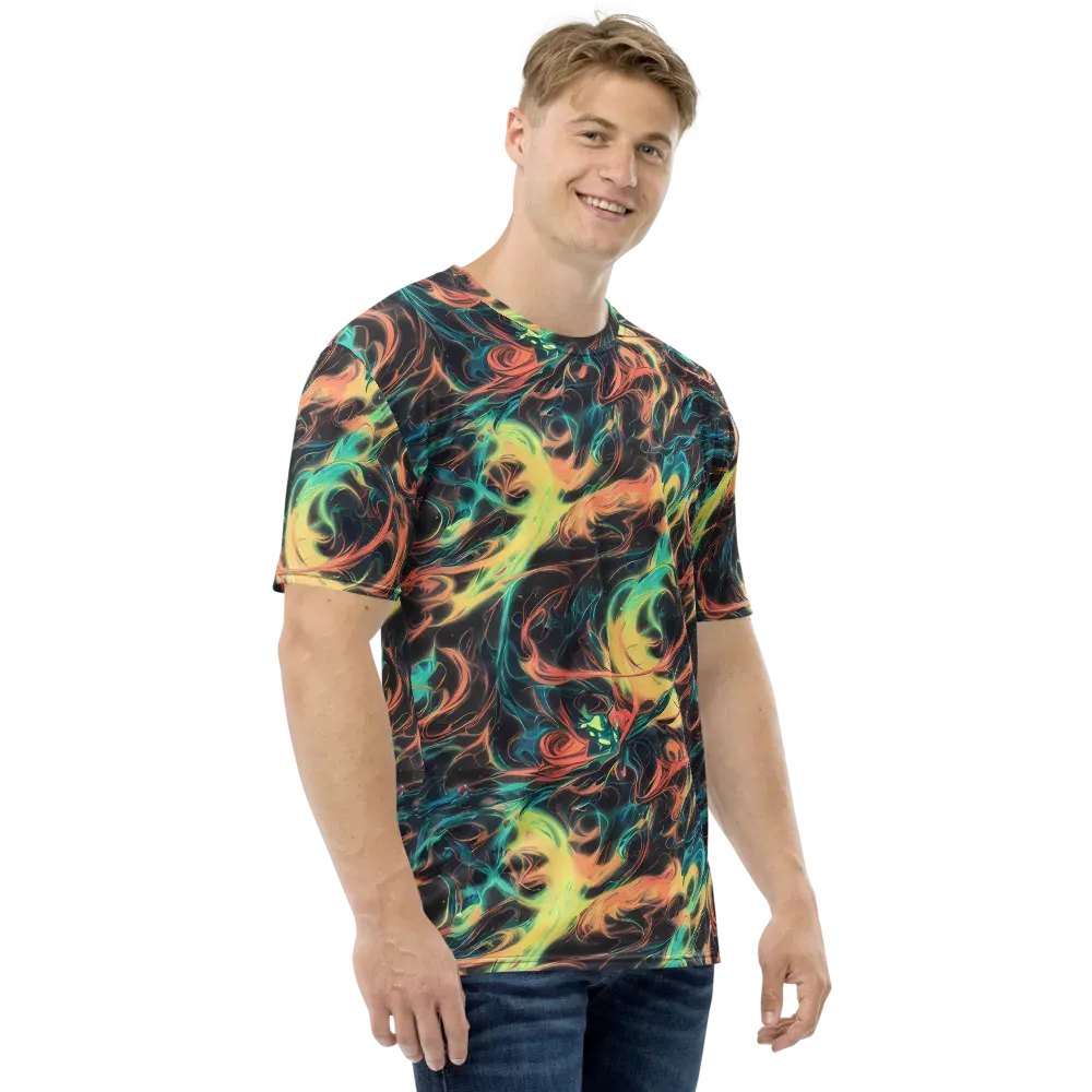 Afterglow Vortex on Men's Crew Neck T-Shirt — Right