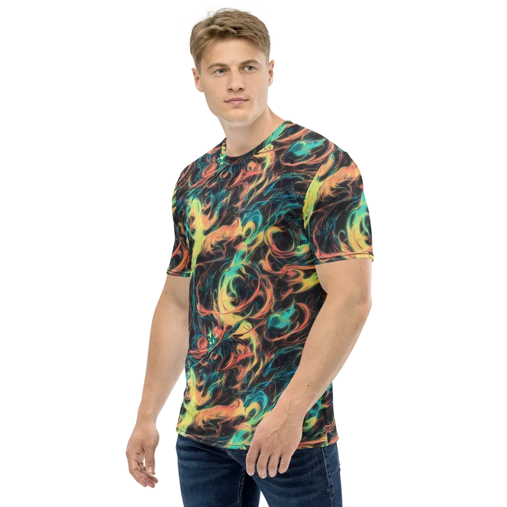 Afterglow Vortex on Men's Crew Neck T-Shirt — Left