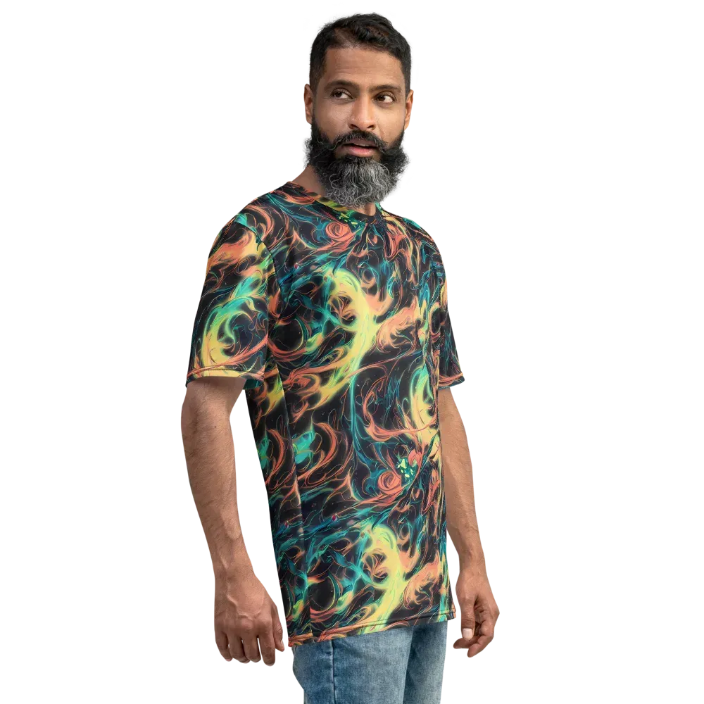 Afterglow Vortex on Men's Crew Neck T-Shirt — Right