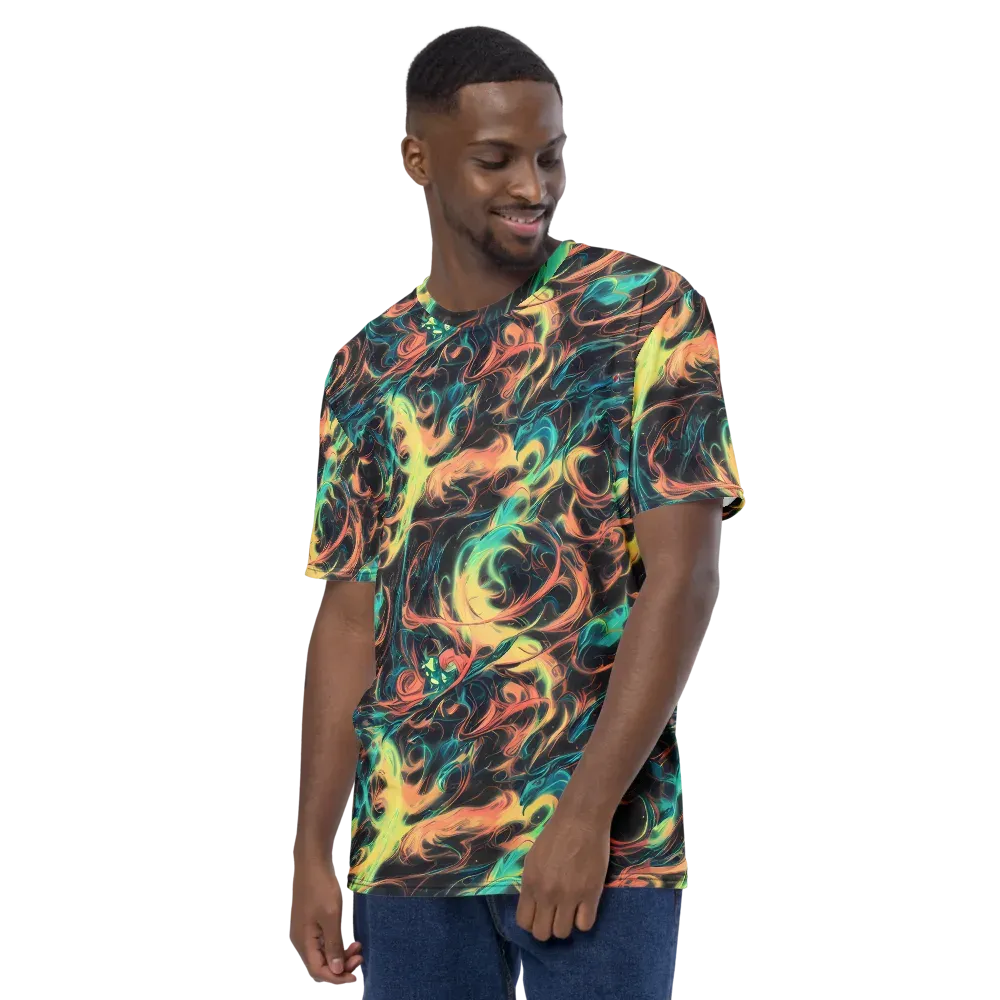 Afterglow Vortex on Men's Crew Neck T-Shirt — Left