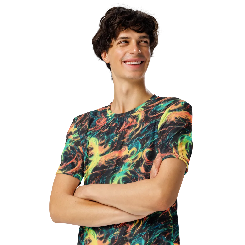 Afterglow Vortex on Men's Crew Neck T-Shirt — Left Front