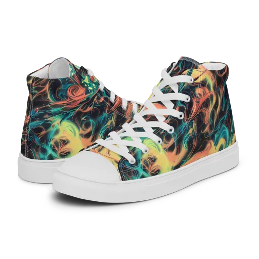 Afterglow Vortex on a Men's High Top Canvas Shoes