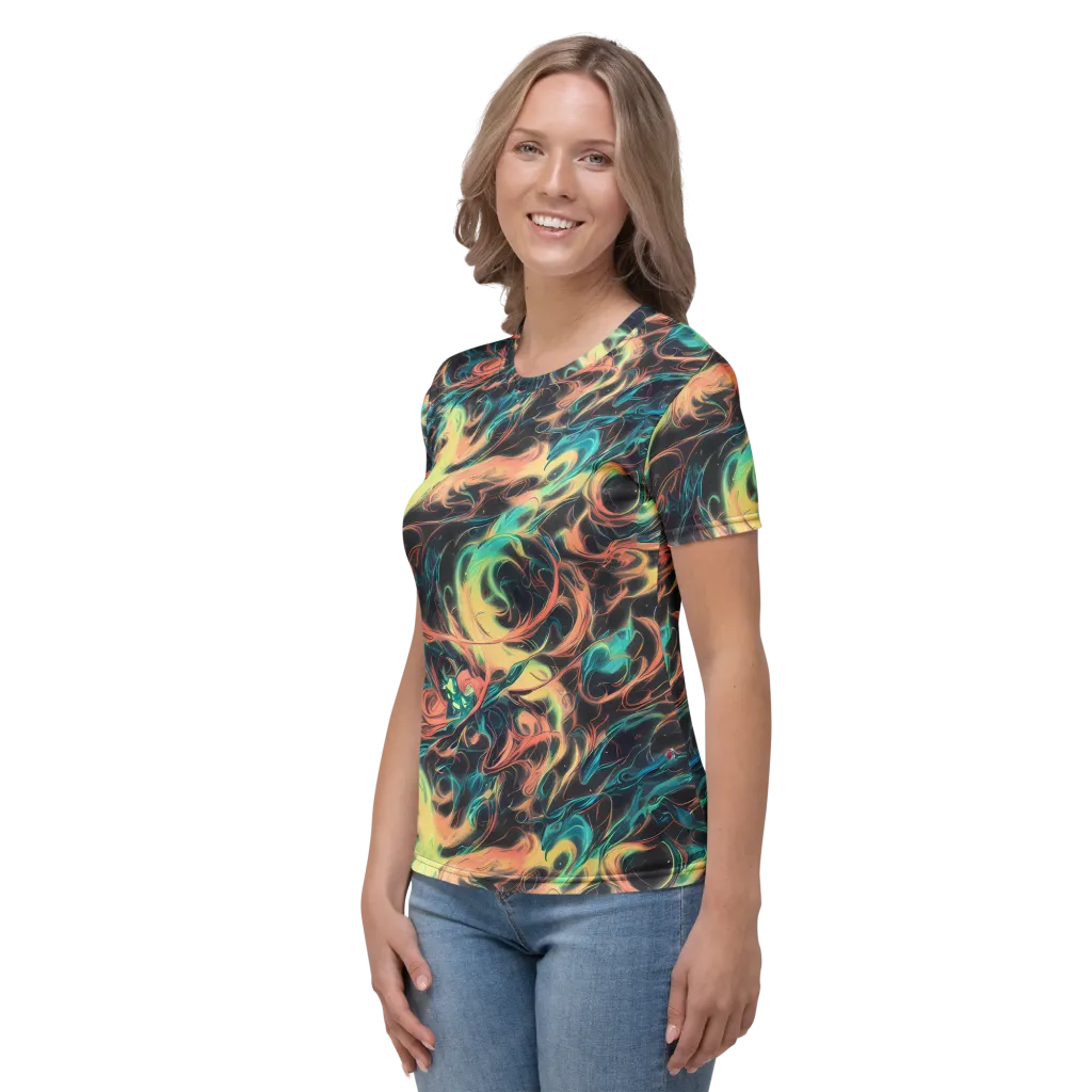 Afterglow Vortex on Women's Crew Neck T-Shirt — Left