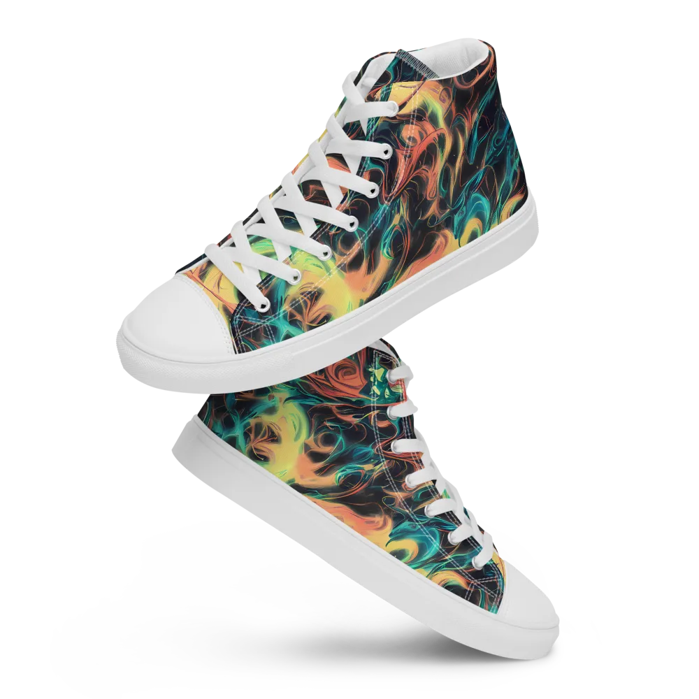 Afterglow Vortex on Women's High Top Canvas Shoes — Front