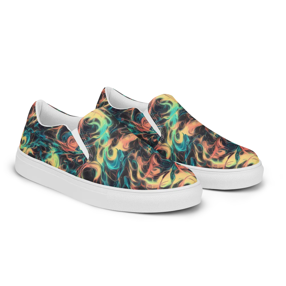 Afterglow Vortex on Men's Slip-On Canvas Shoes — Right Front