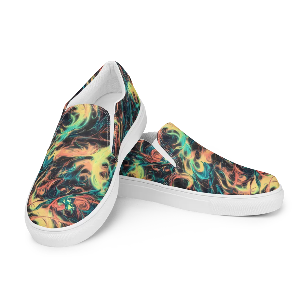 Afterglow Vortex on Men's Slip-On Canvas Shoes — Left Front