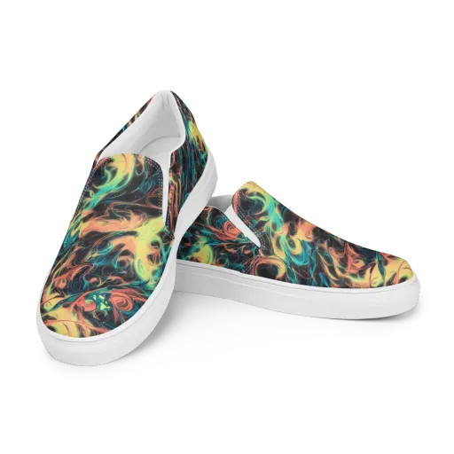 Afterglow Vortex on a Men's Slip-On Canvas Shoes