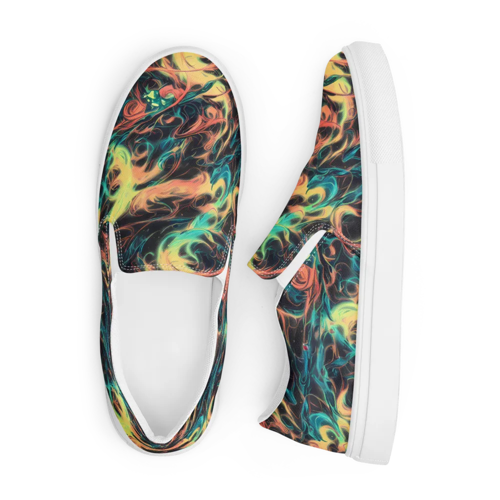 Afterglow Vortex on Men's Slip-On Canvas Shoes — Front