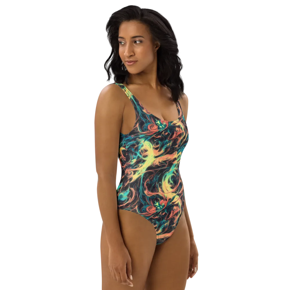 Afterglow Vortex on One-Piece Swimsuit — Right
