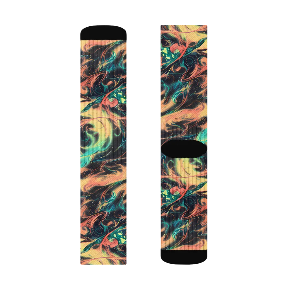 Afterglow Vortex on Socks — Left Sock
