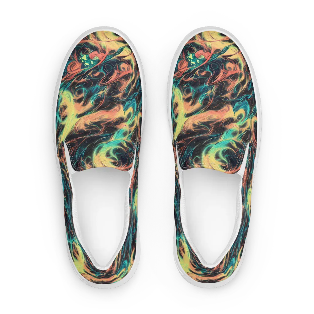 Afterglow Vortex on Women's Slip-On Canvas Shoes — Front