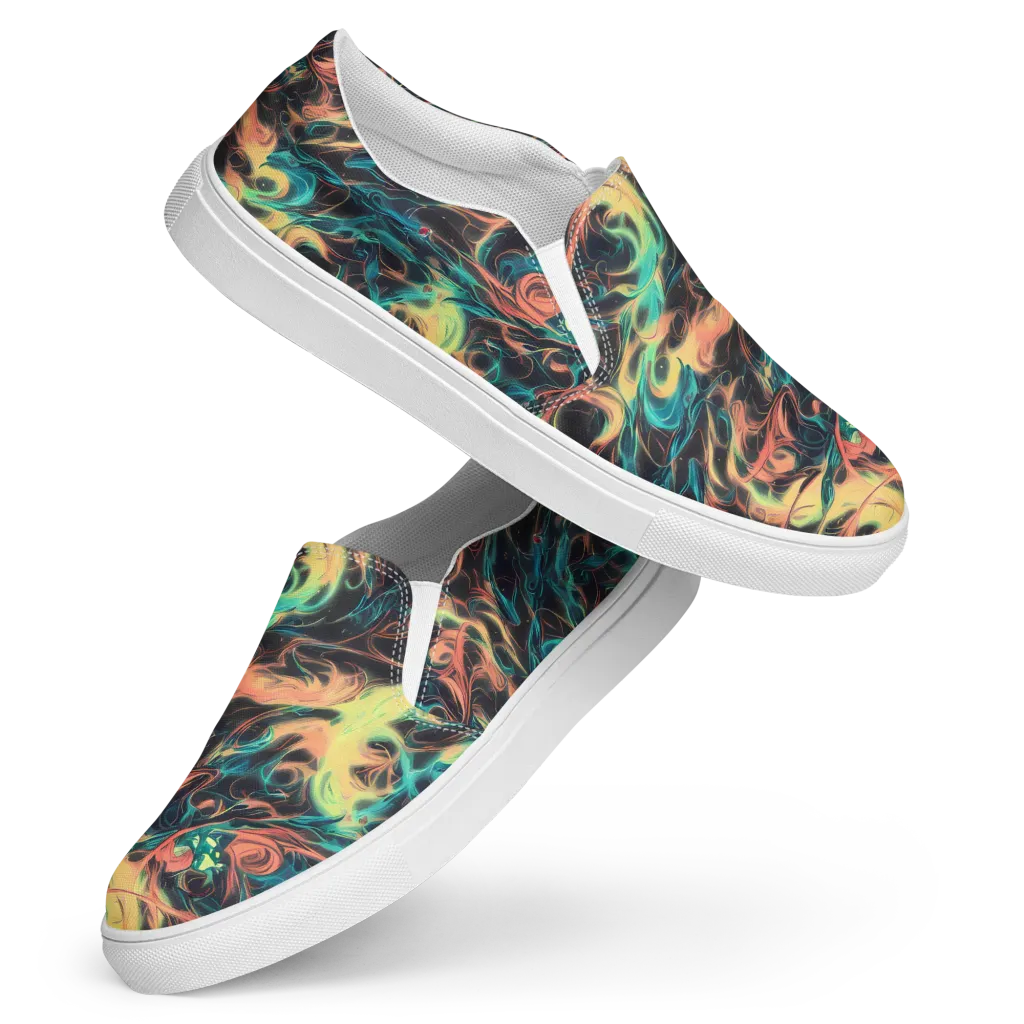 Afterglow Vortex on Women's Slip-On Canvas Shoes — Front