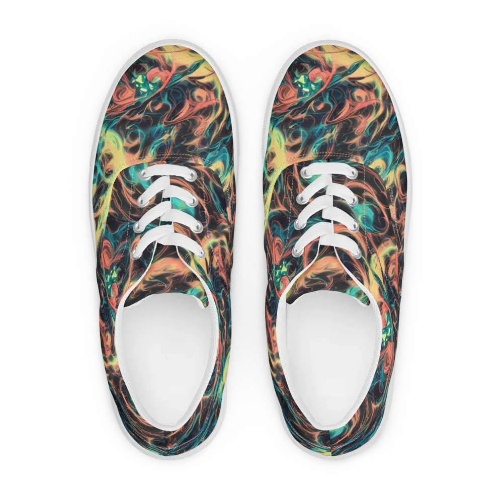 Afterglow Vortex on Men's Lace-Up Canvas Shoes — Front