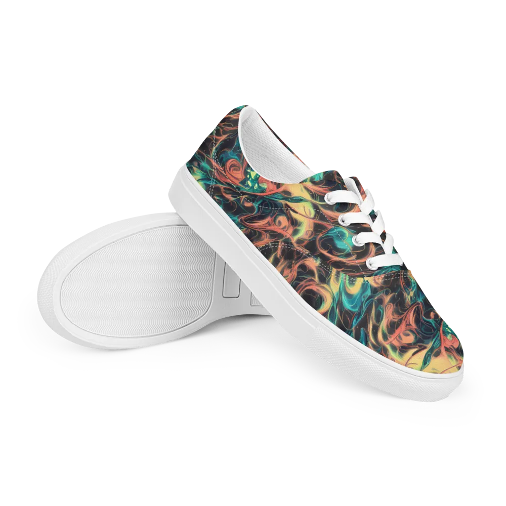 Afterglow Vortex on Men's Lace-Up Canvas Shoes — Right Front