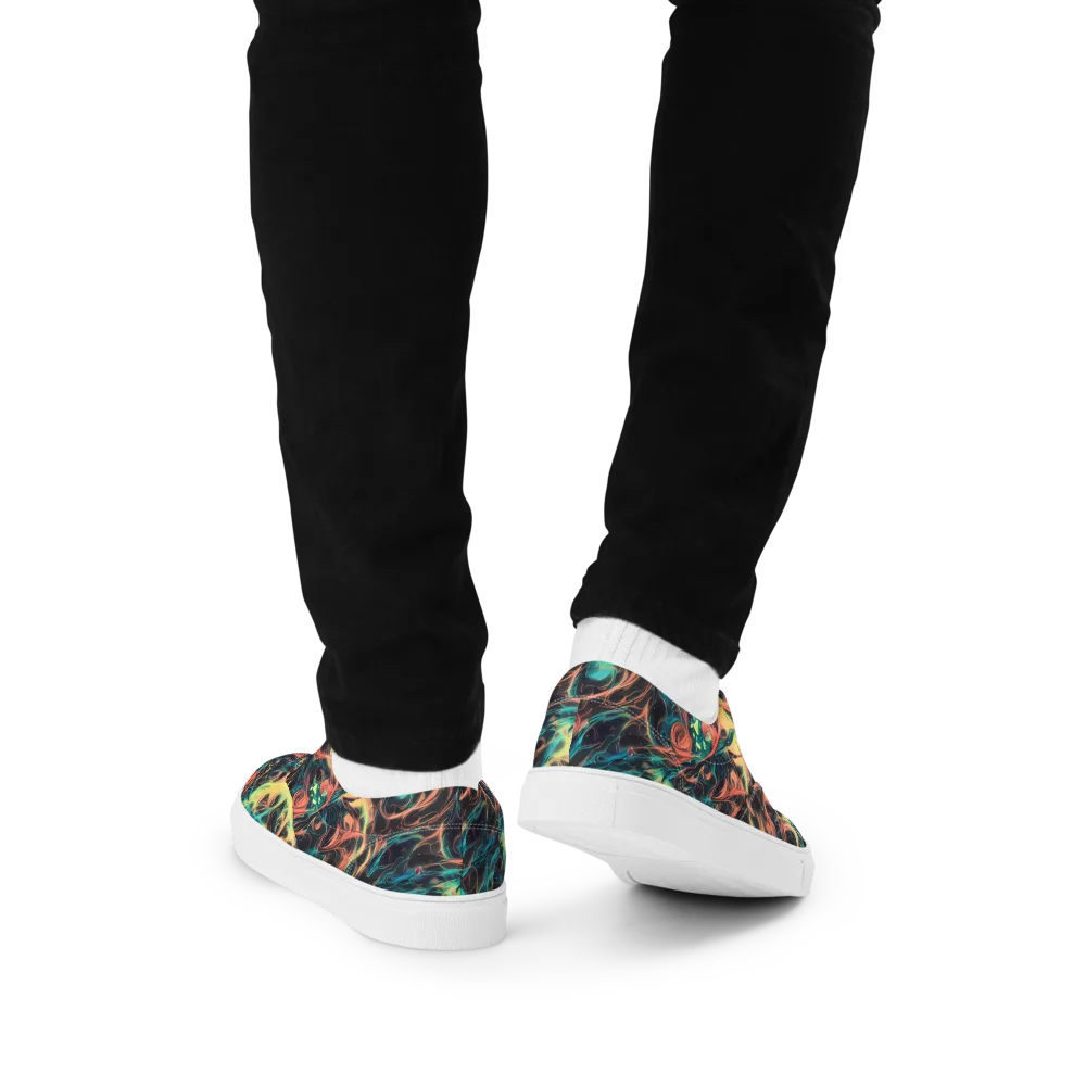 Afterglow Vortex on Men's Lace-Up Canvas Shoes — Back