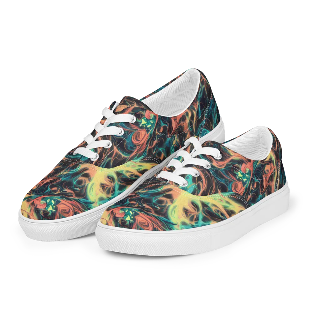 Afterglow Vortex on Men's Lace-Up Canvas Shoes — Left Front