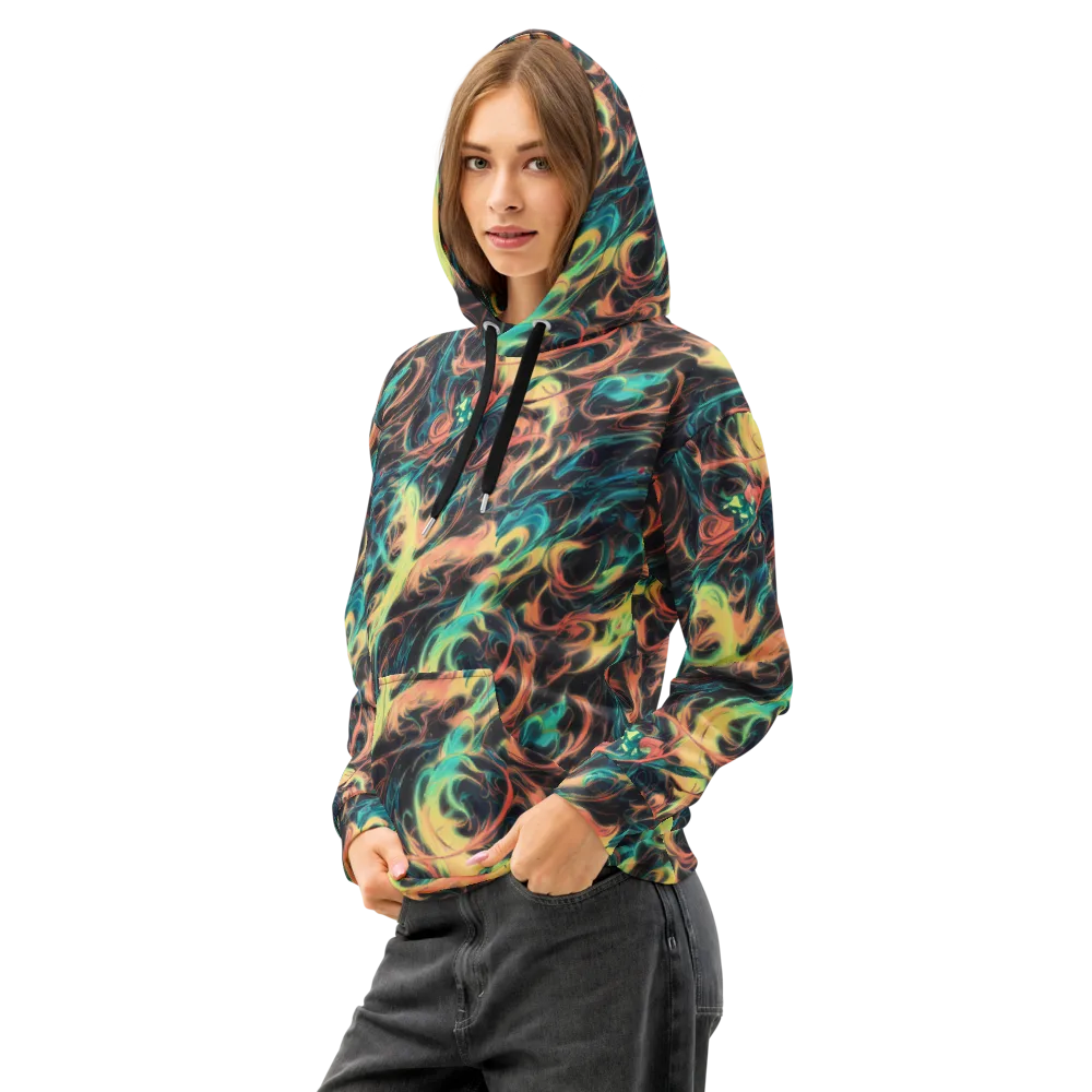 Afterglow Vortex on Cotton Hoodie — Left Front