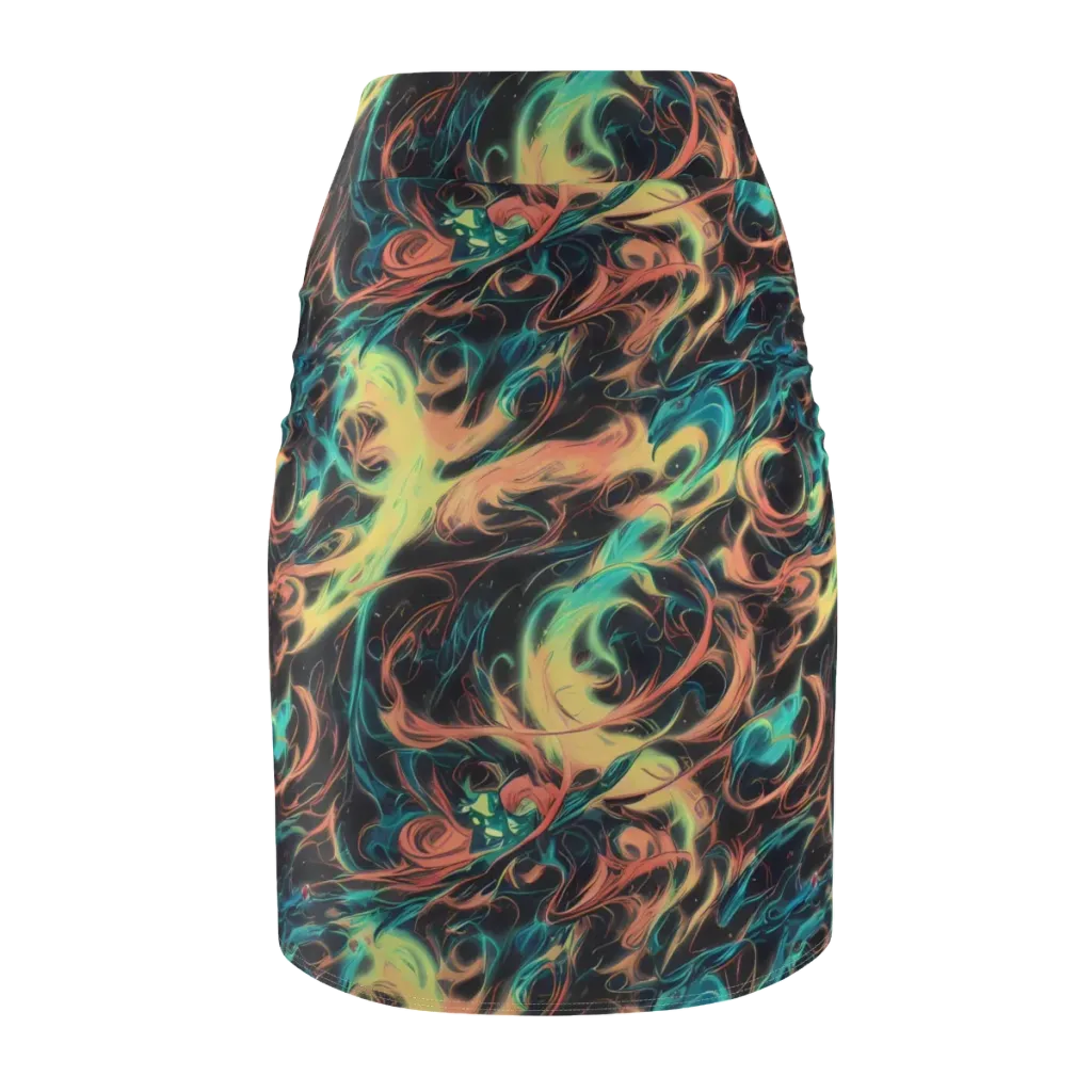 Afterglow Vortex on Pencil Skirt — Back