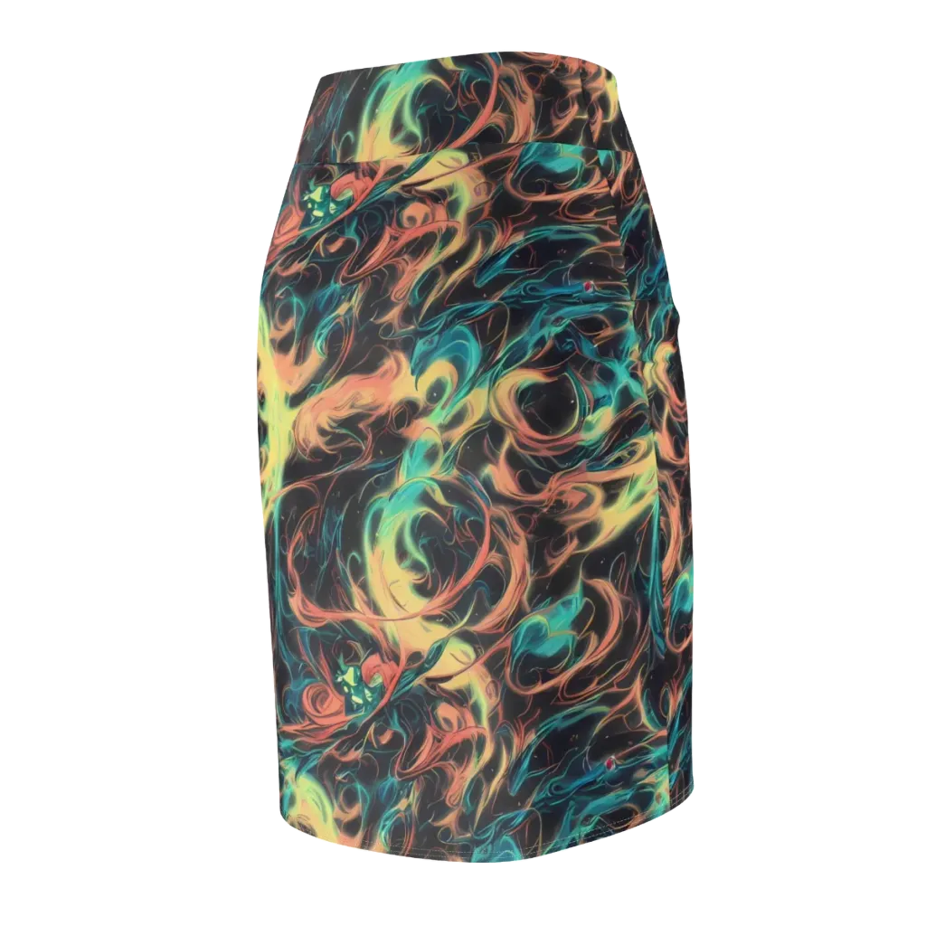 Afterglow Vortex on Pencil Skirt — Back Side