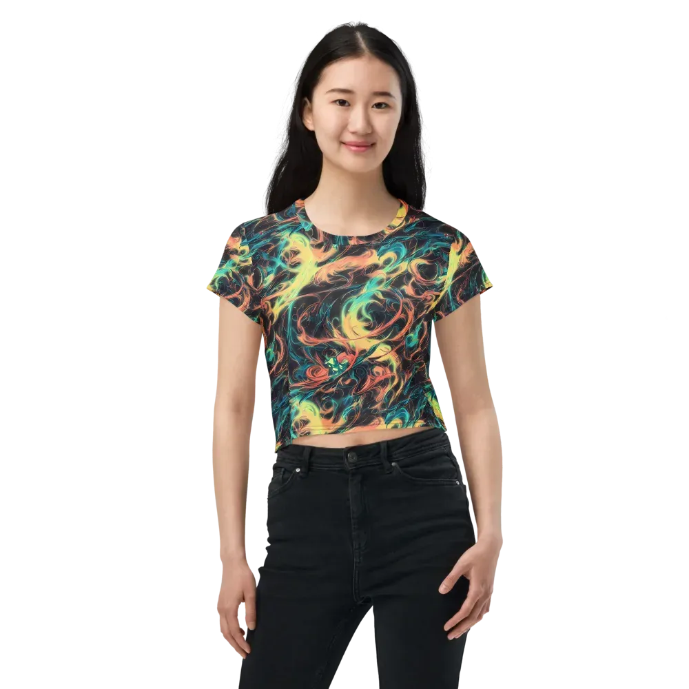Afterglow Vortex on Crop Tee — Front