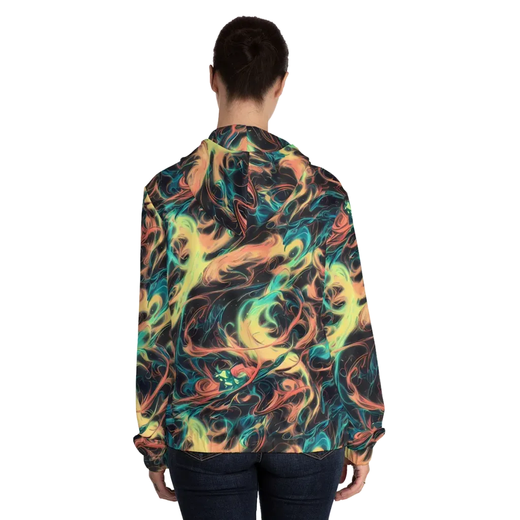 Afterglow Vortex on Women's Full-Zip Hoodie — Back On Person