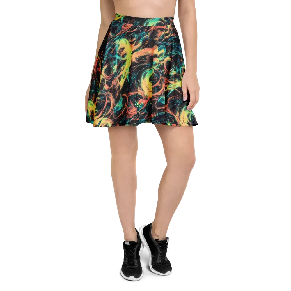 Afterglow Vortex on Skater Skirt — Front
