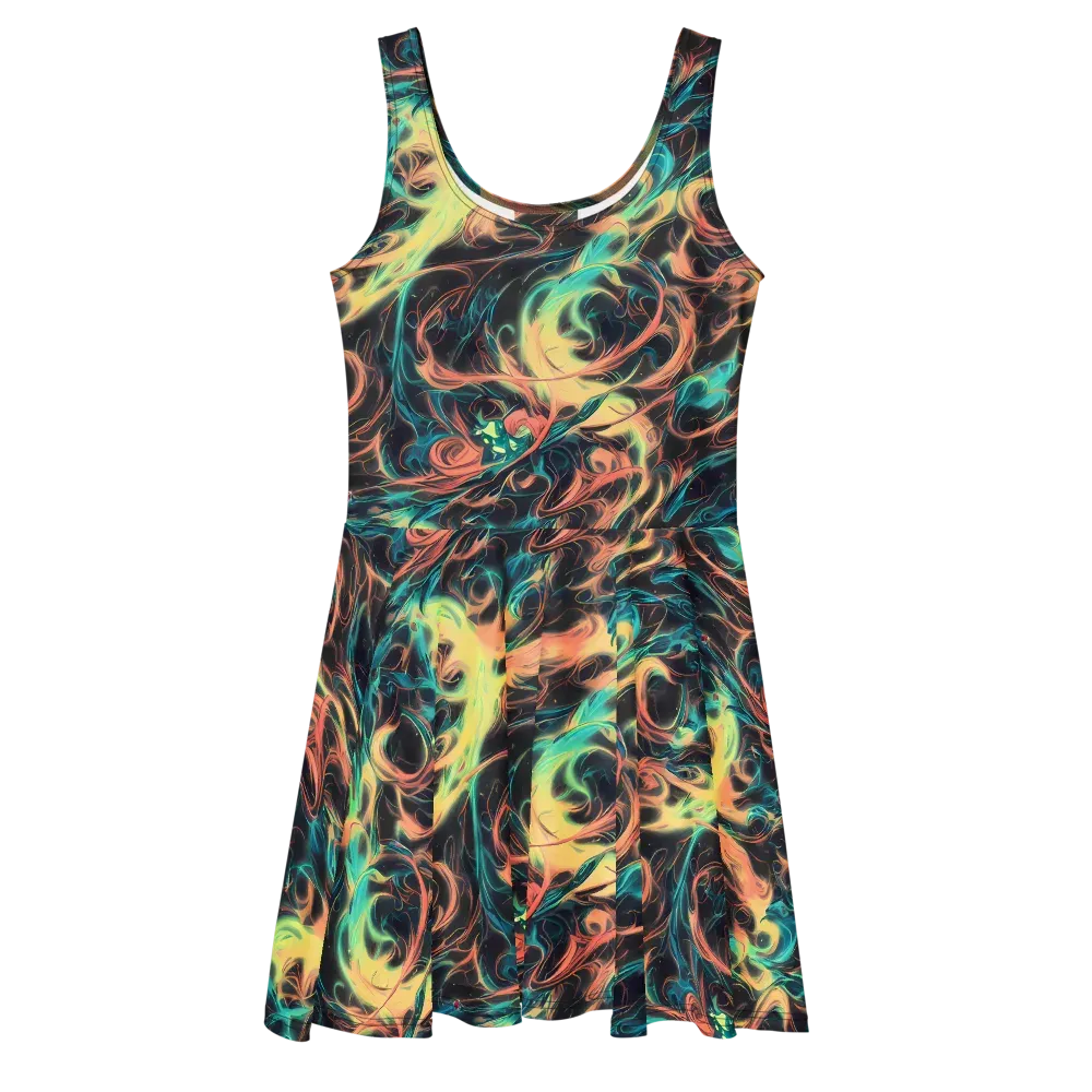 Afterglow Vortex on Skater Dress — Front