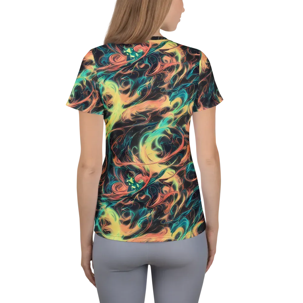 Afterglow Vortex on Women's Athletic T-Shirt — Back