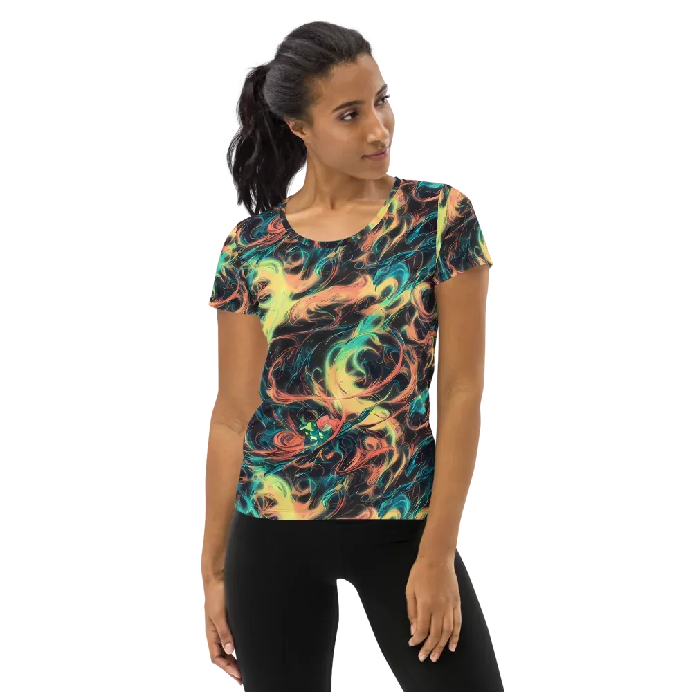 Afterglow Vortex on Women's Athletic T-Shirt — Front